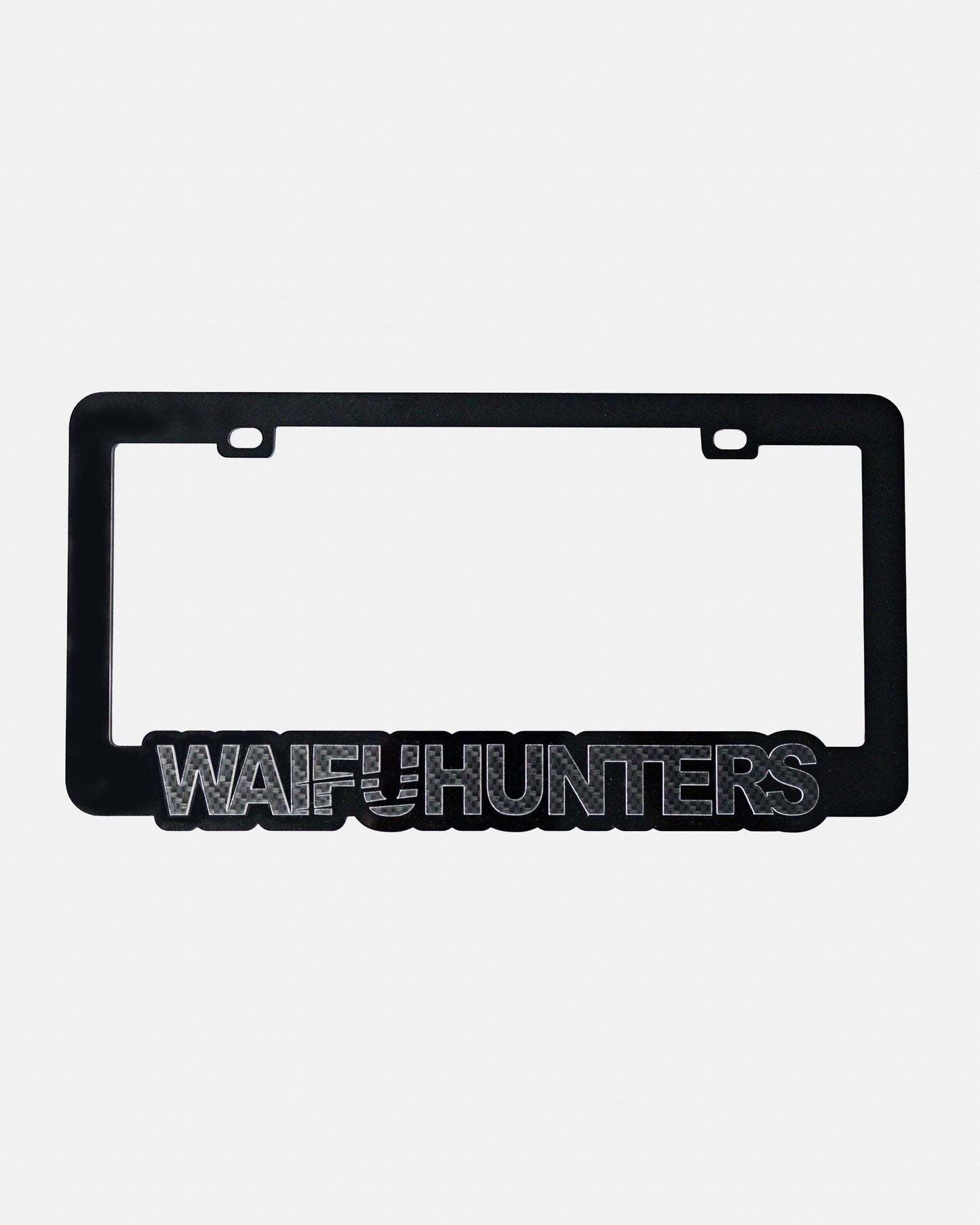 Waifuhunters License Plate Frame - Carbon Fiber Imitation