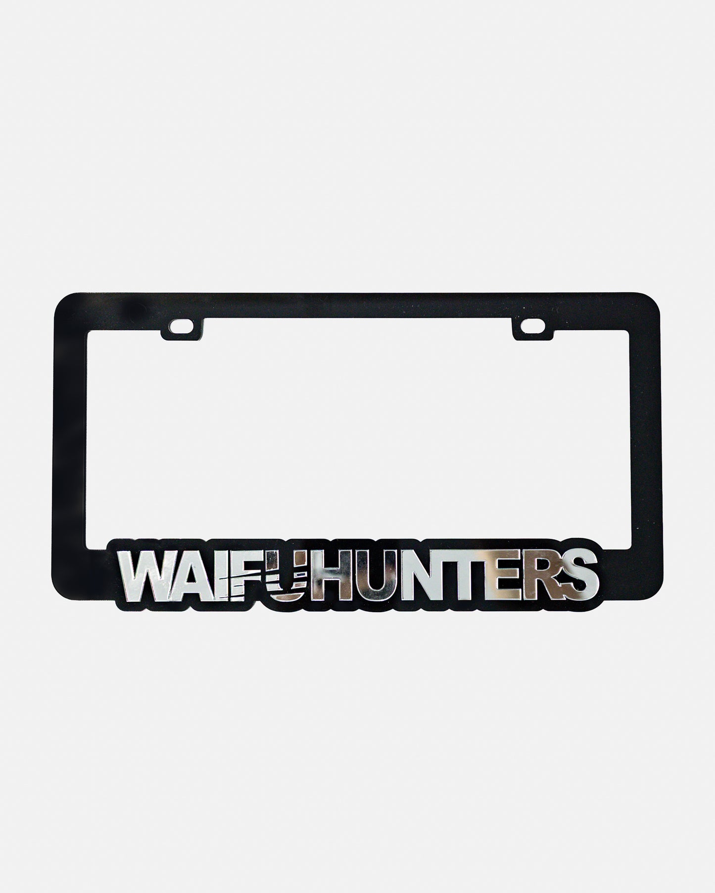 Waifuhunters License Plate Frame - Silver Chrome