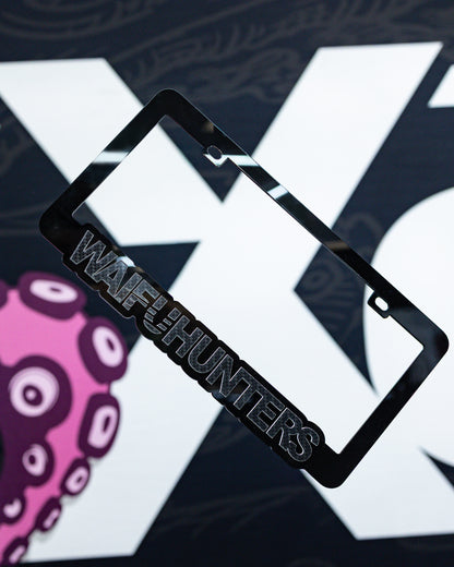 Waifuhunters License Plate Frame - Carbon Fiber Imitation