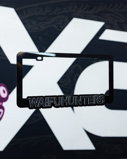 Waifuhunters License Plate Frame - Carbon Fiber Imitation