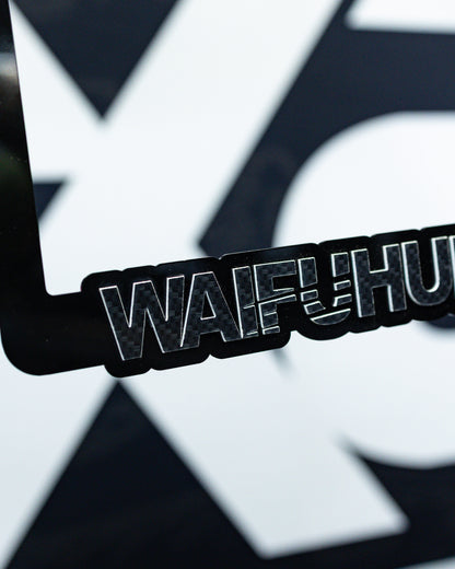 Waifuhunters License Plate Frame - Carbon Fiber Imitation