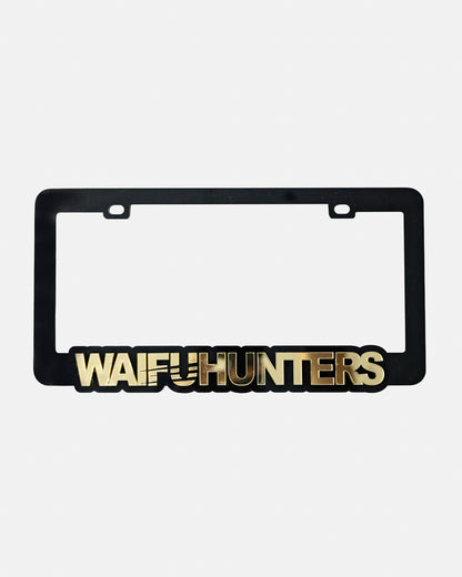 Waifuhunters License Plate Frame - Gold Chrome