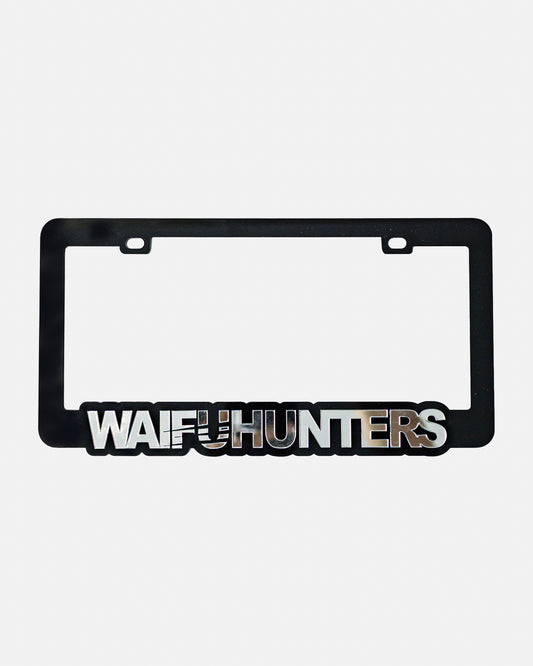 Waifuhunters License Plate Frame - Silver Chrome